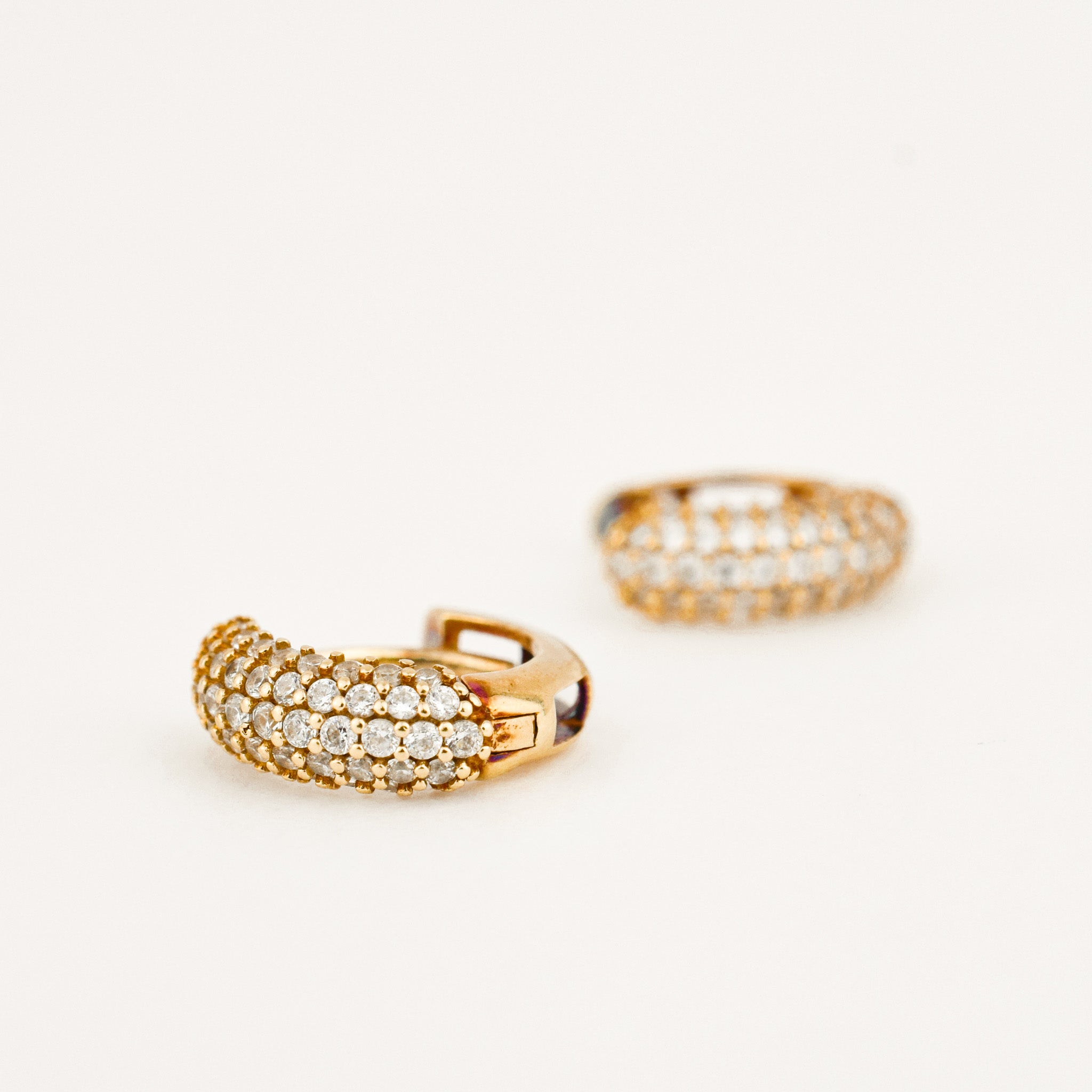 vintage 10.7 mm Diamond Huggie Earrings