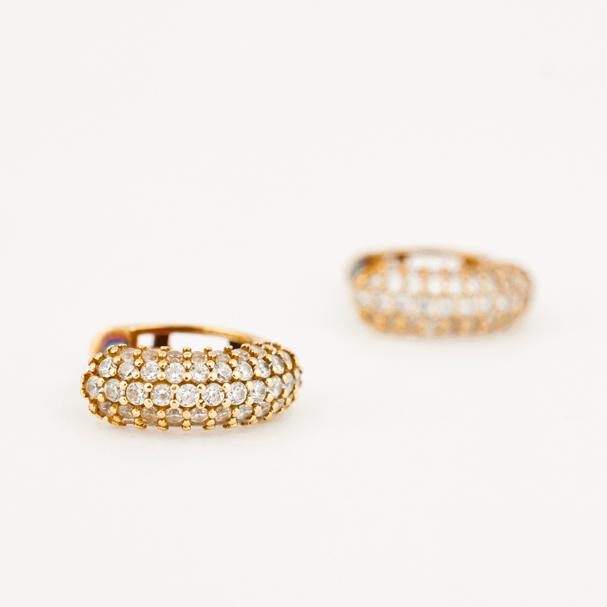 vintage 10.7 mm Diamond Huggie Earrings