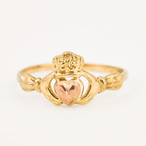 vintage gold two-toned cladagh ring 