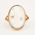 vintage White Shell Cameo Ring