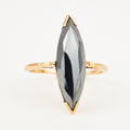 vintage Hematite Navette Ring 