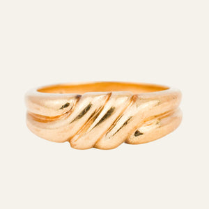 vintage 6.5 mm Ribbed Gold Band