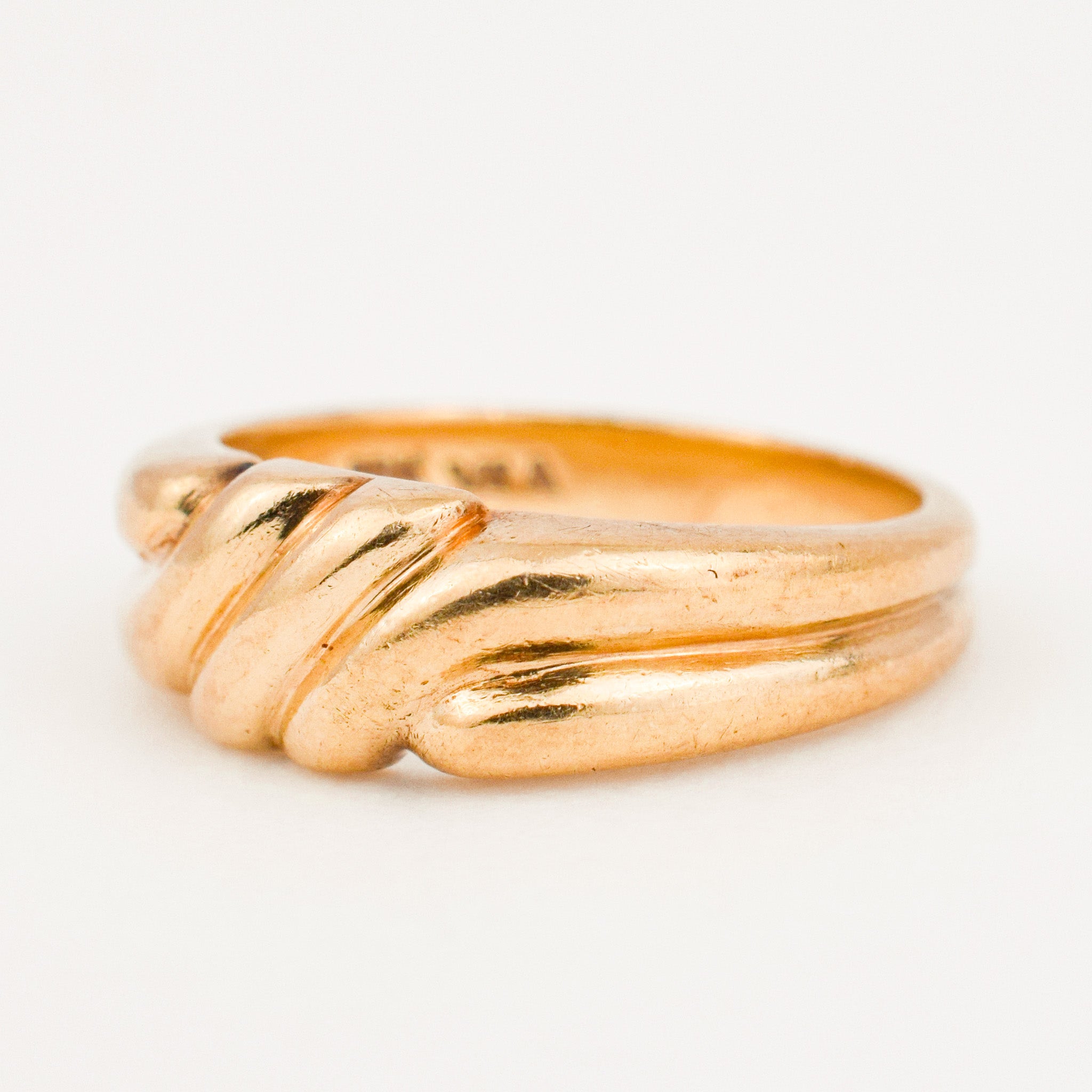 vintage 6.5 mm Ribbed Gold Band