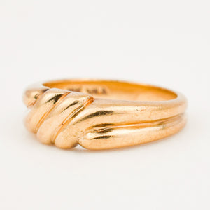 vintage 6.5 mm Ribbed Gold Band