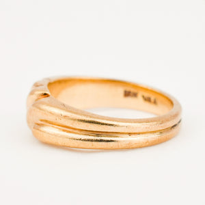 vintage 6.5 mm Ribbed Gold Band