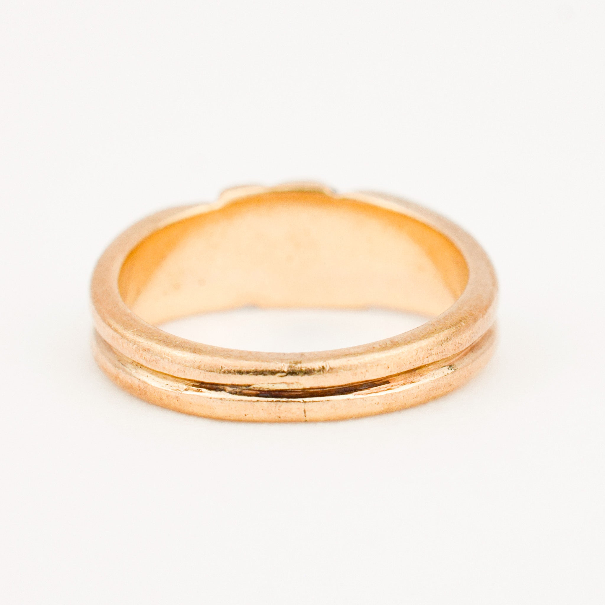 vintage 6.5 mm Ribbed Gold Band