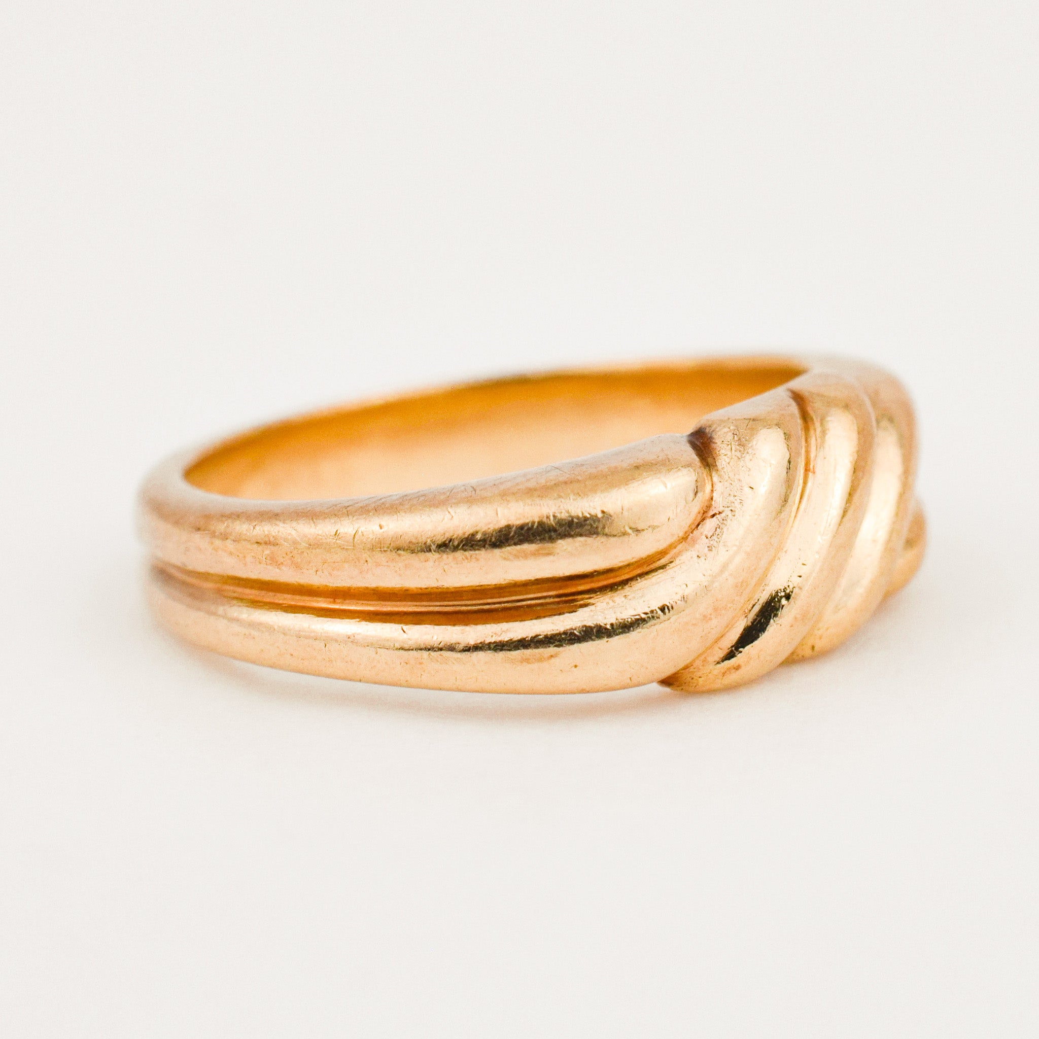 vintage 6.5 mm Ribbed Gold Band