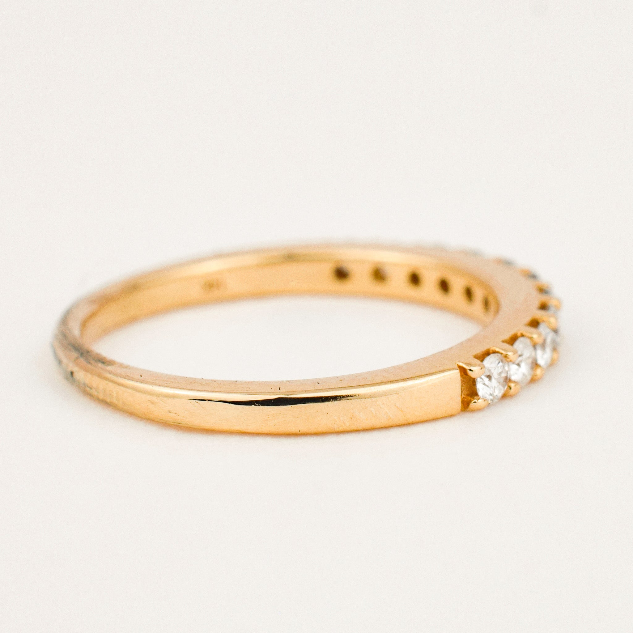 vintage 0.5 ct Half Eternity Diamond Band, wedding band