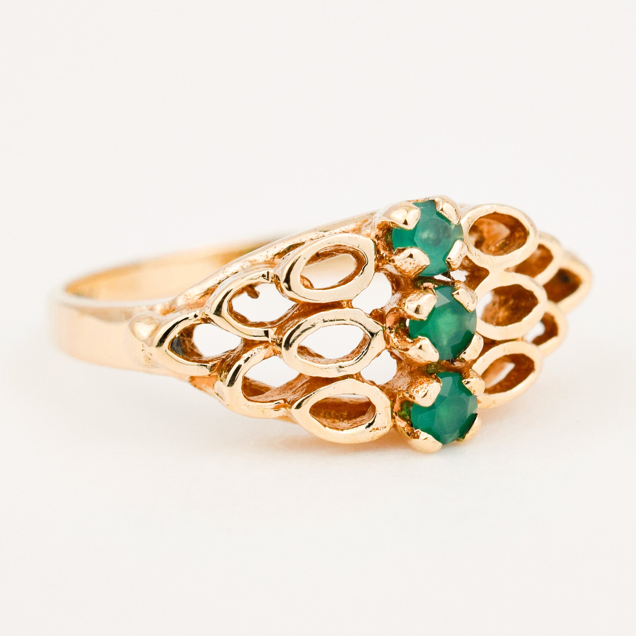 vintage emerald honeycomb ring 