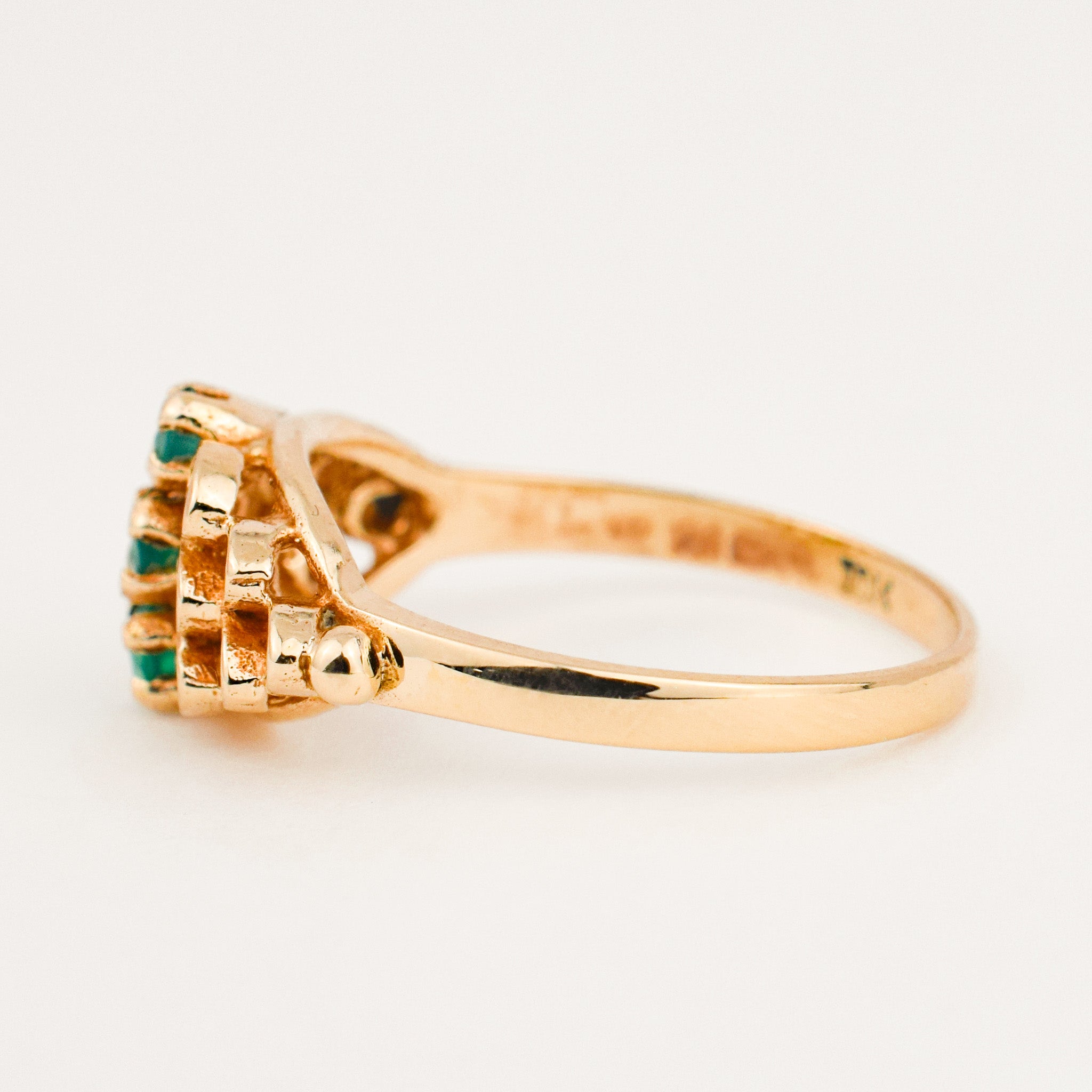 vintage emerald honeycomb ring 