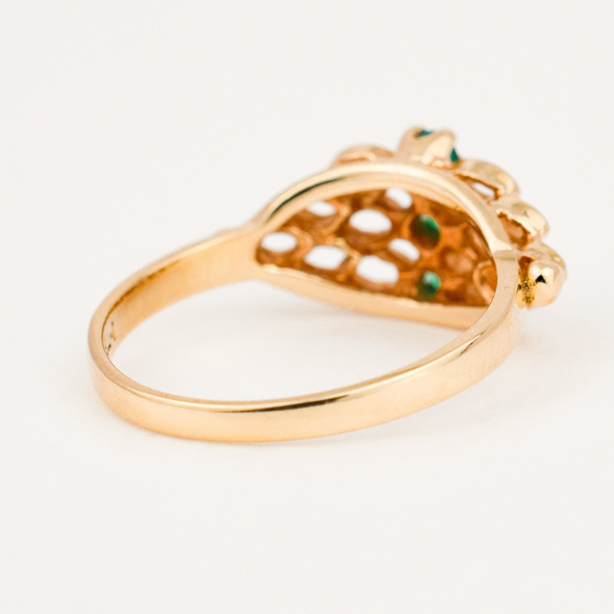 vintage emerald honeycomb ring 