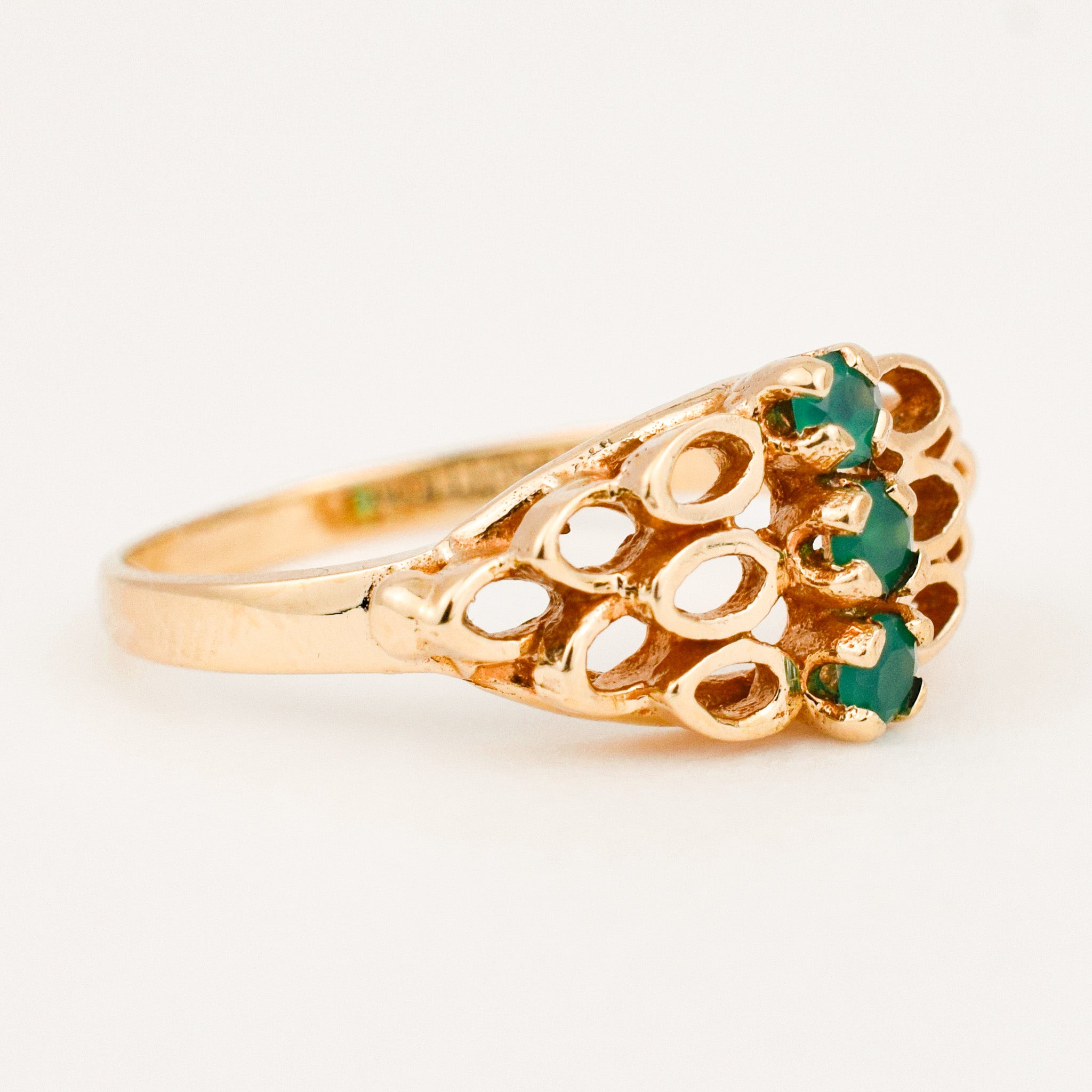 vintage emerald honeycomb ring 