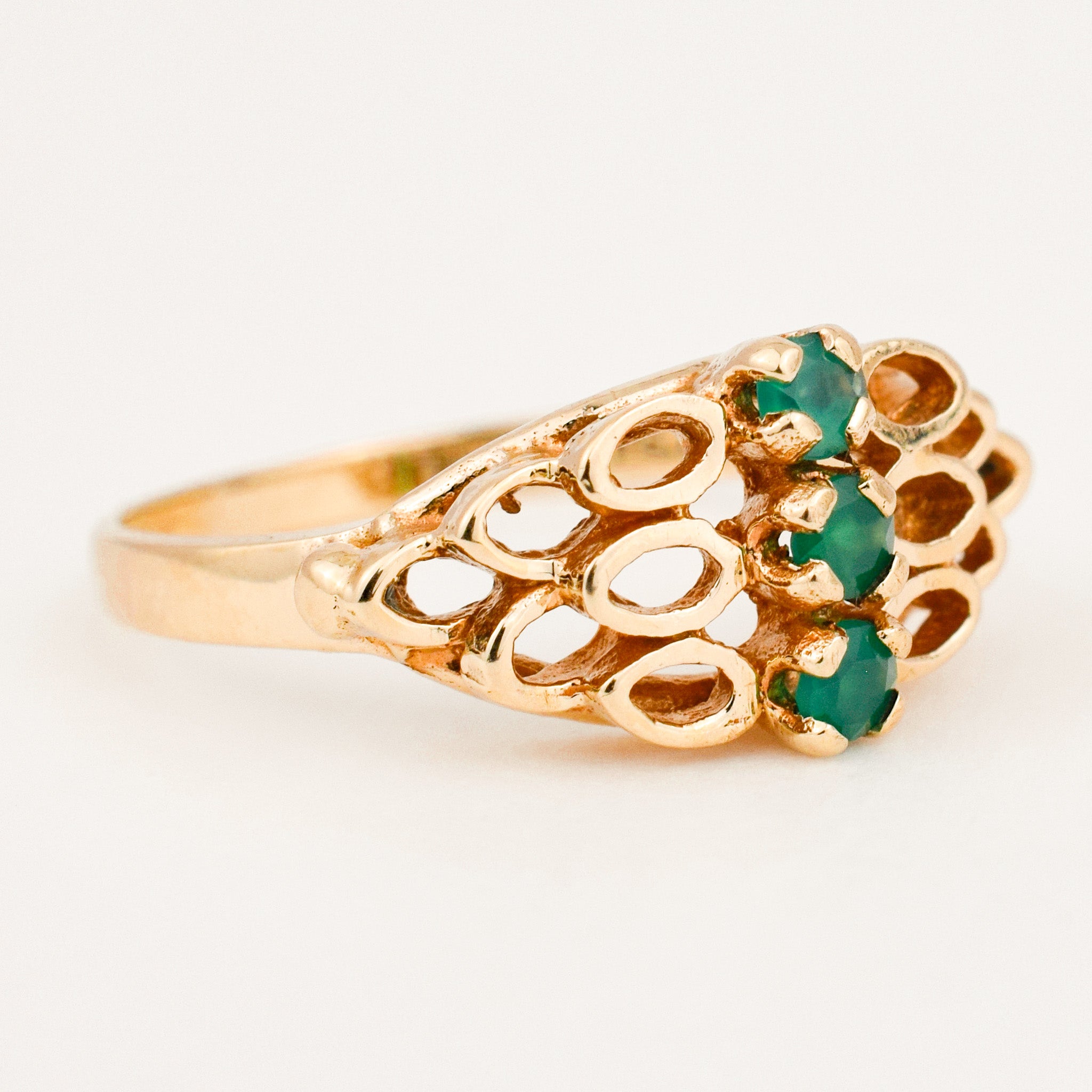 vintage emerald honeycomb ring 