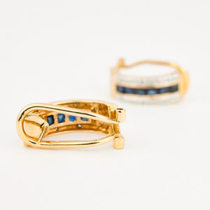 vintage Channel Set Sapphire Hoops