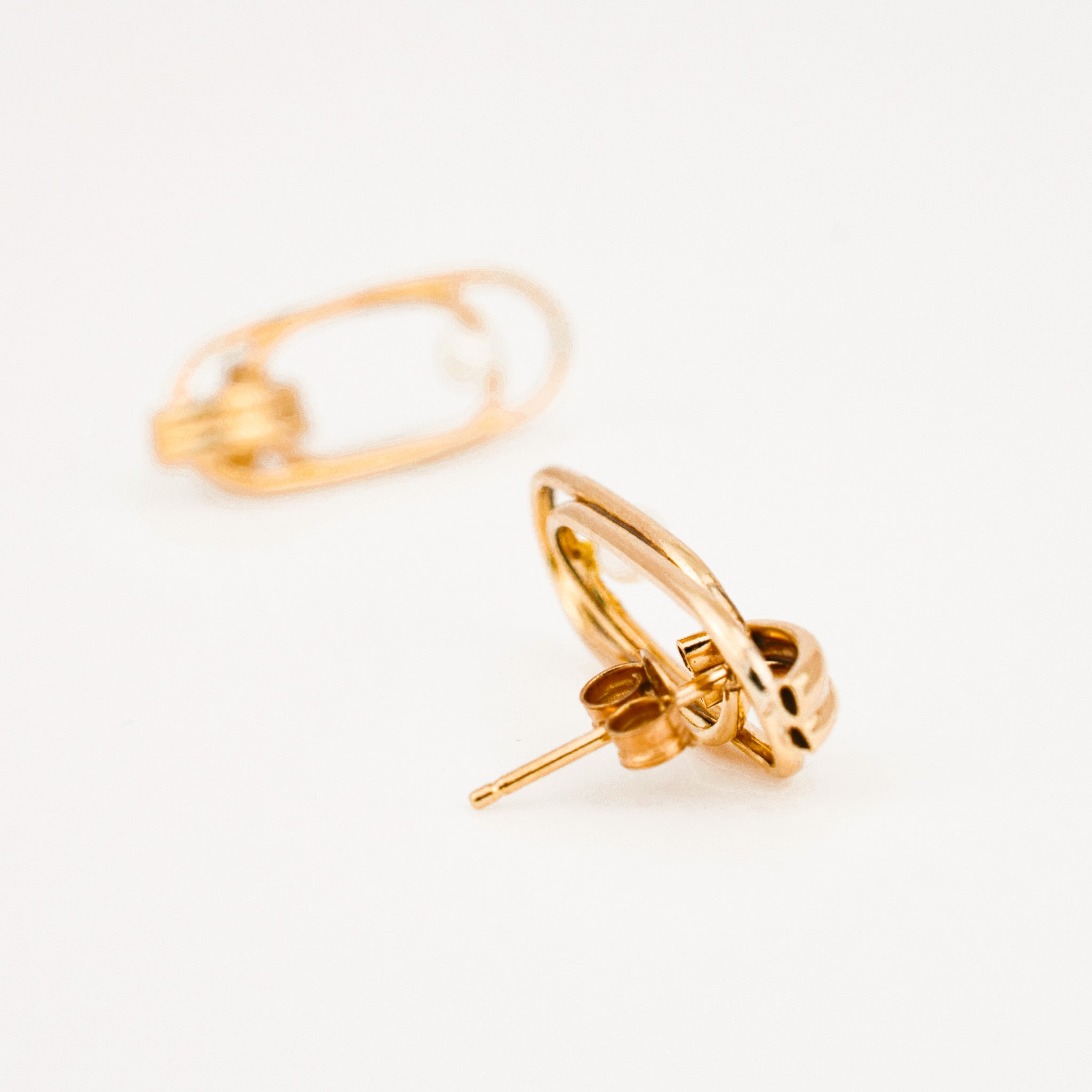 vintage Paperclip Pearl Stud Earrings
