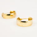 14 mm Wide Gold Hoop Earrings