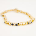 vintage 7.25" Sapphire and Diamond Mariner Link Bracelet