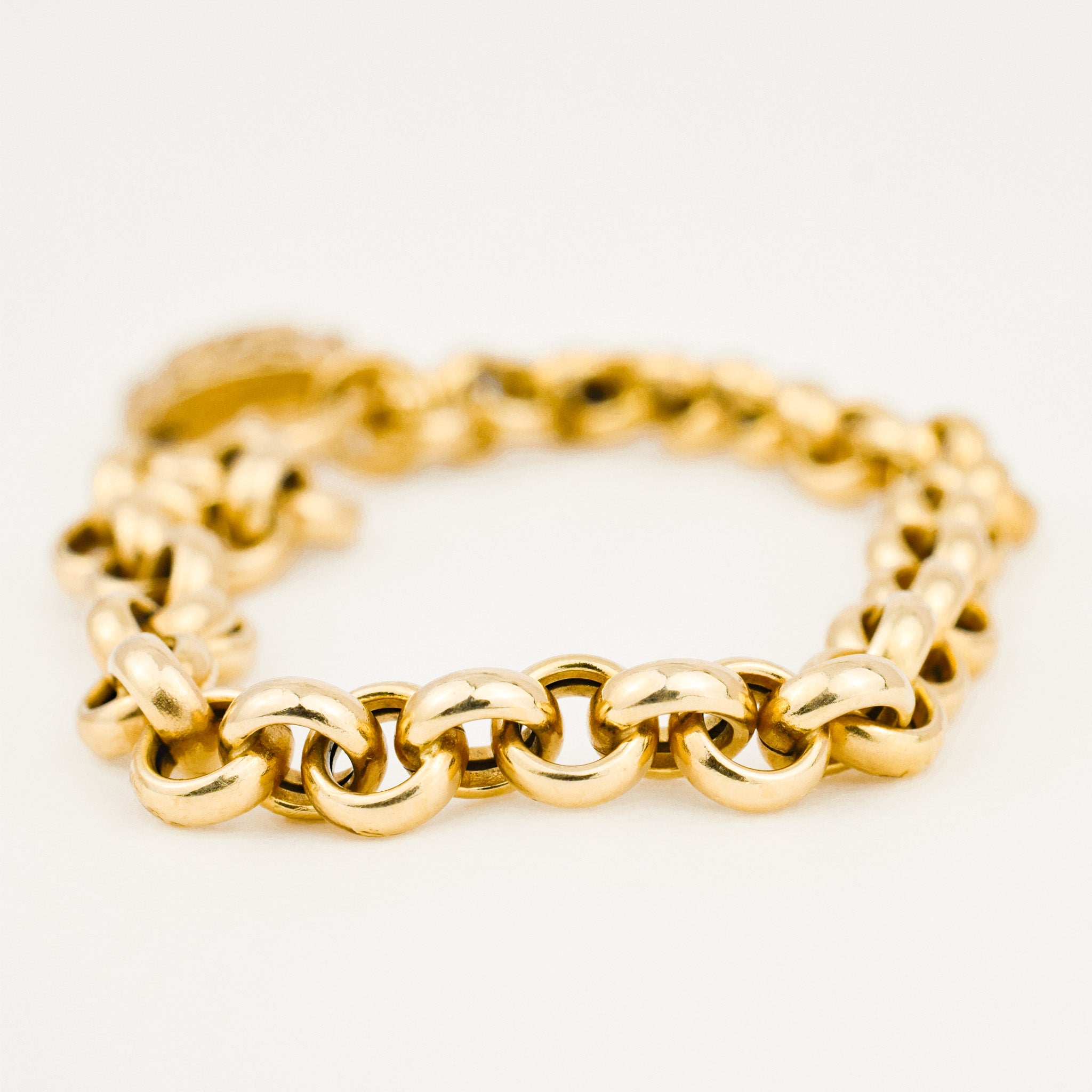 vintage 8" Chunky Rolo Bracelet with Lock Clasp
