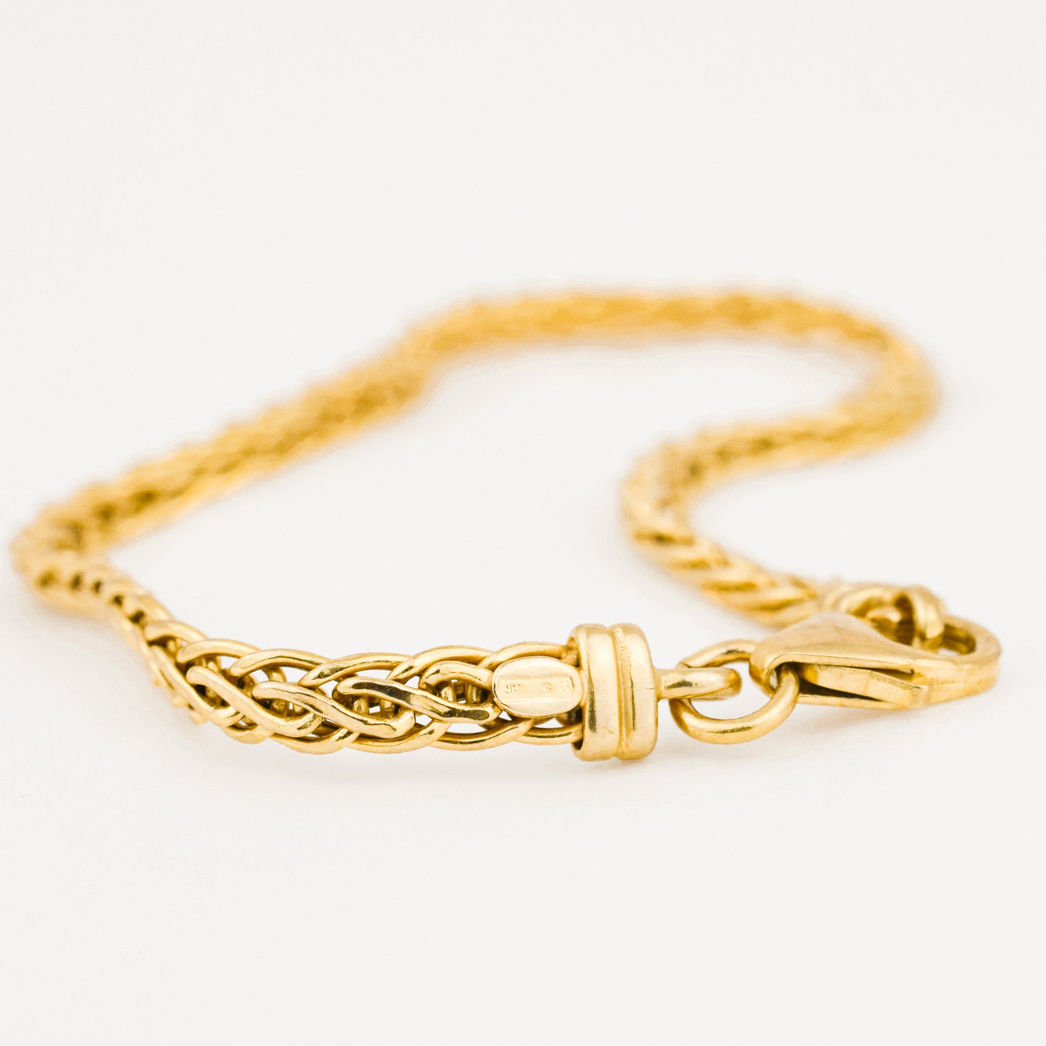 vintage 10k 7.5" Flat Wheat Link Bracelet