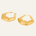 26.2 mm Geometric Satin Gold Hoop Earrings