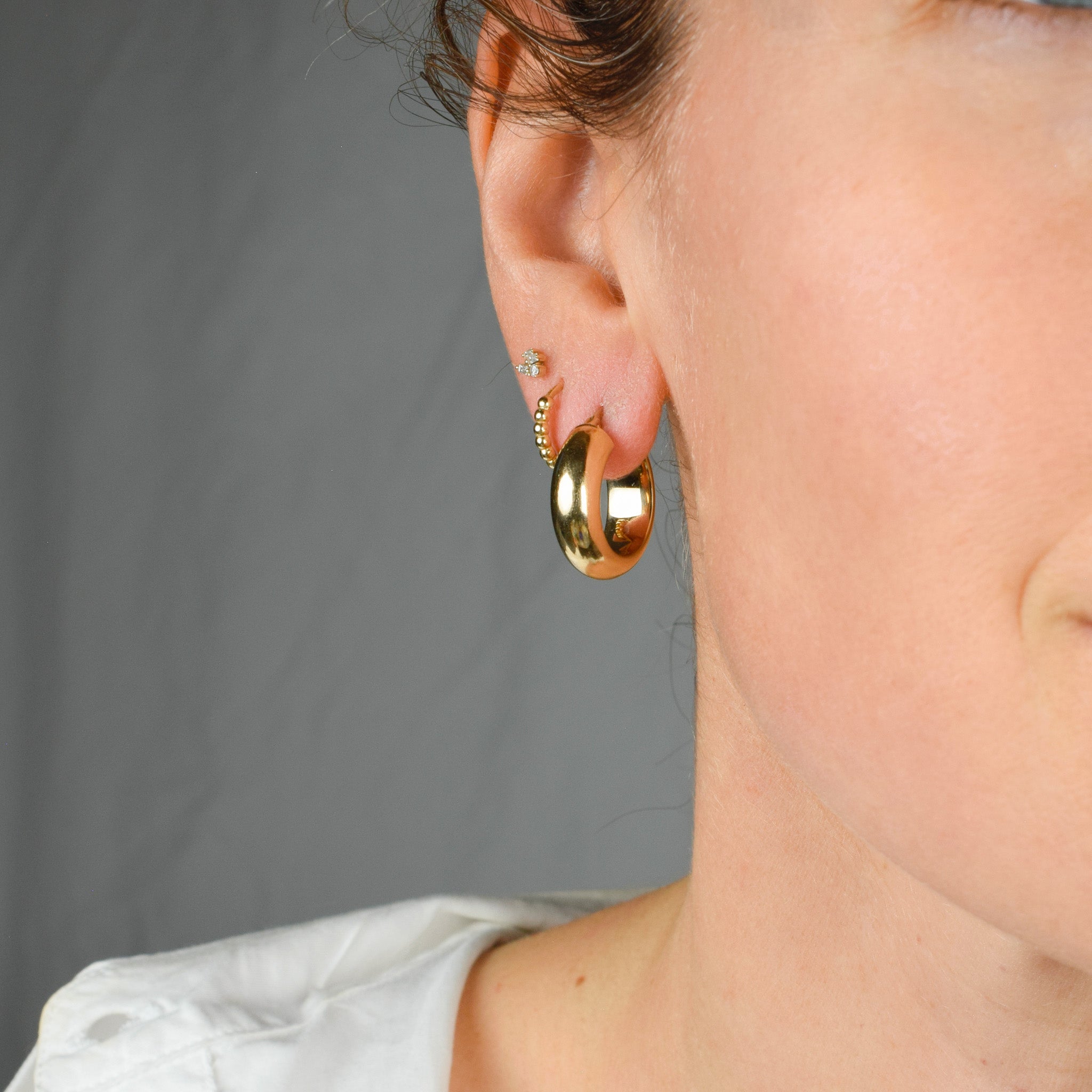 vintage 22.1 mm Puffy Hoops