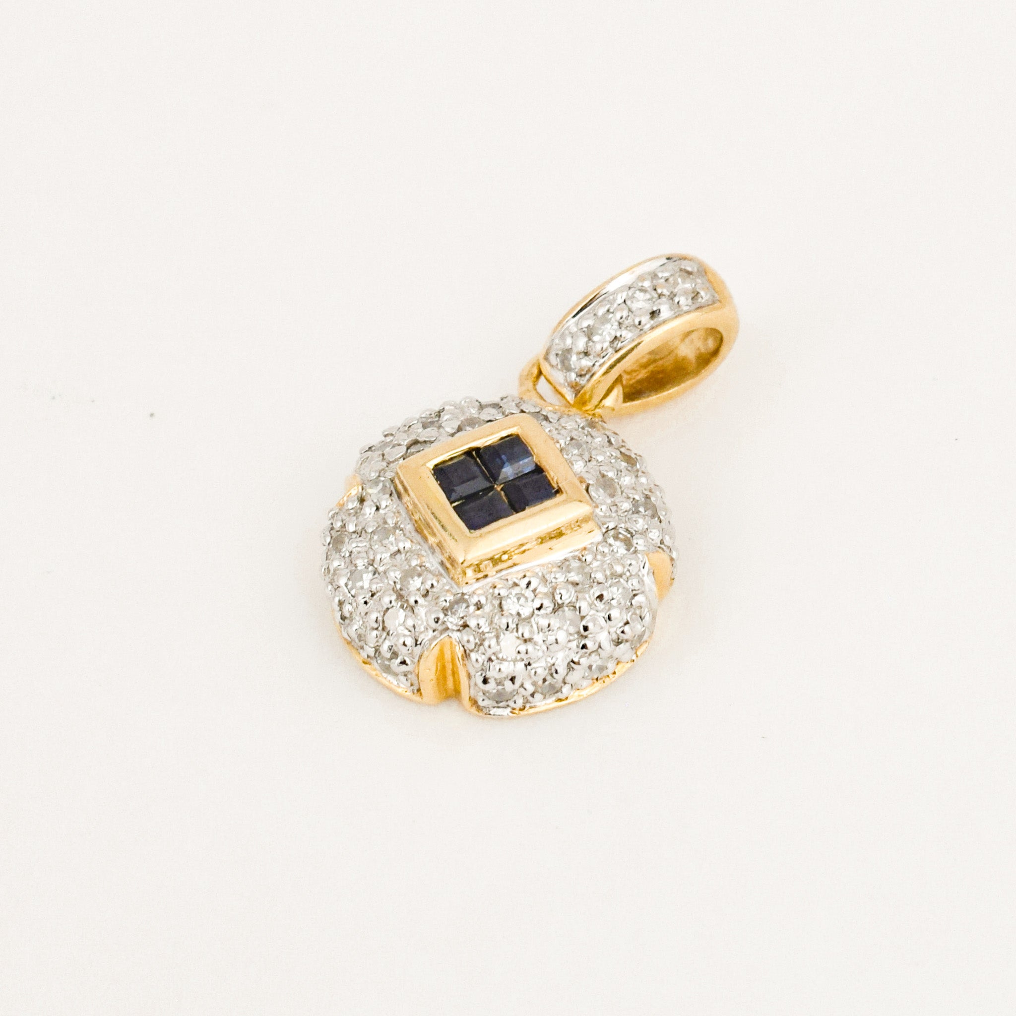 vintage 14k Sapphire and Diamond Pendant