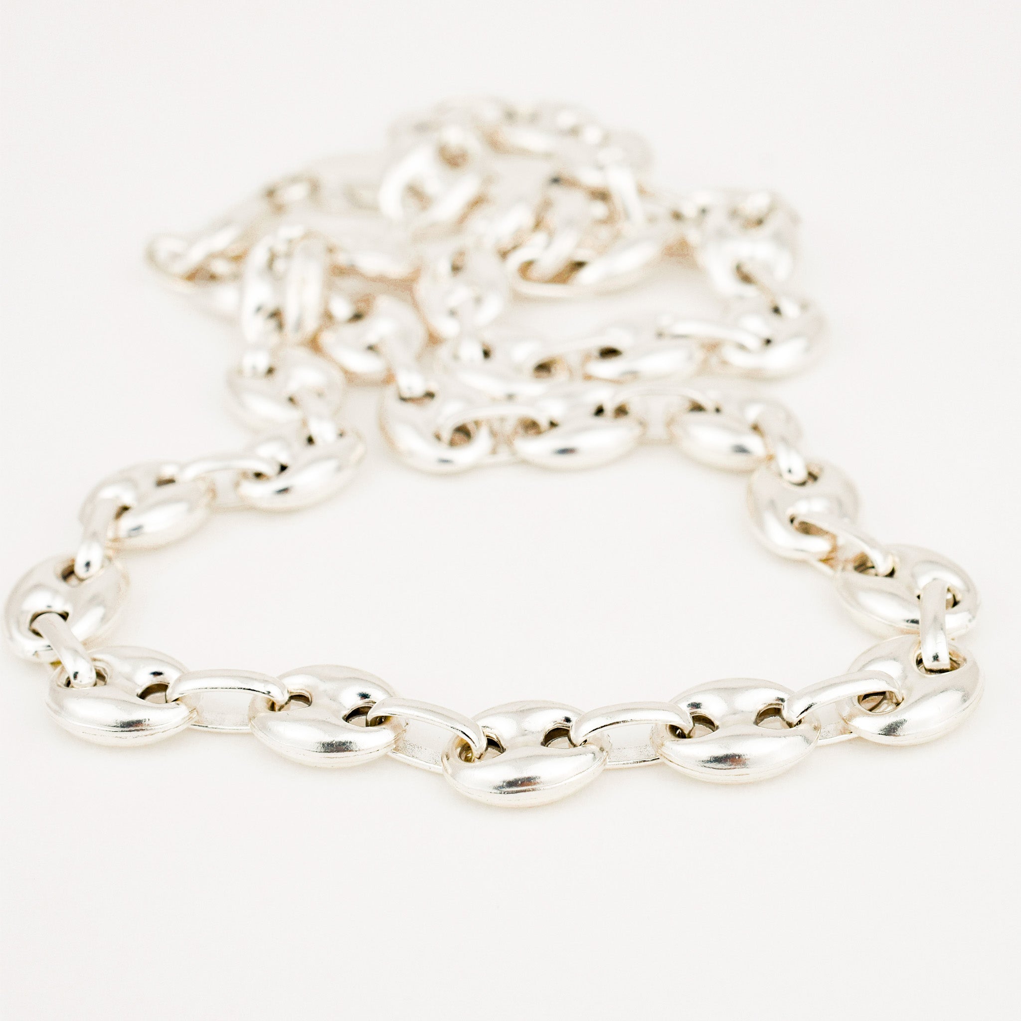 Silver gucci link necklace sales