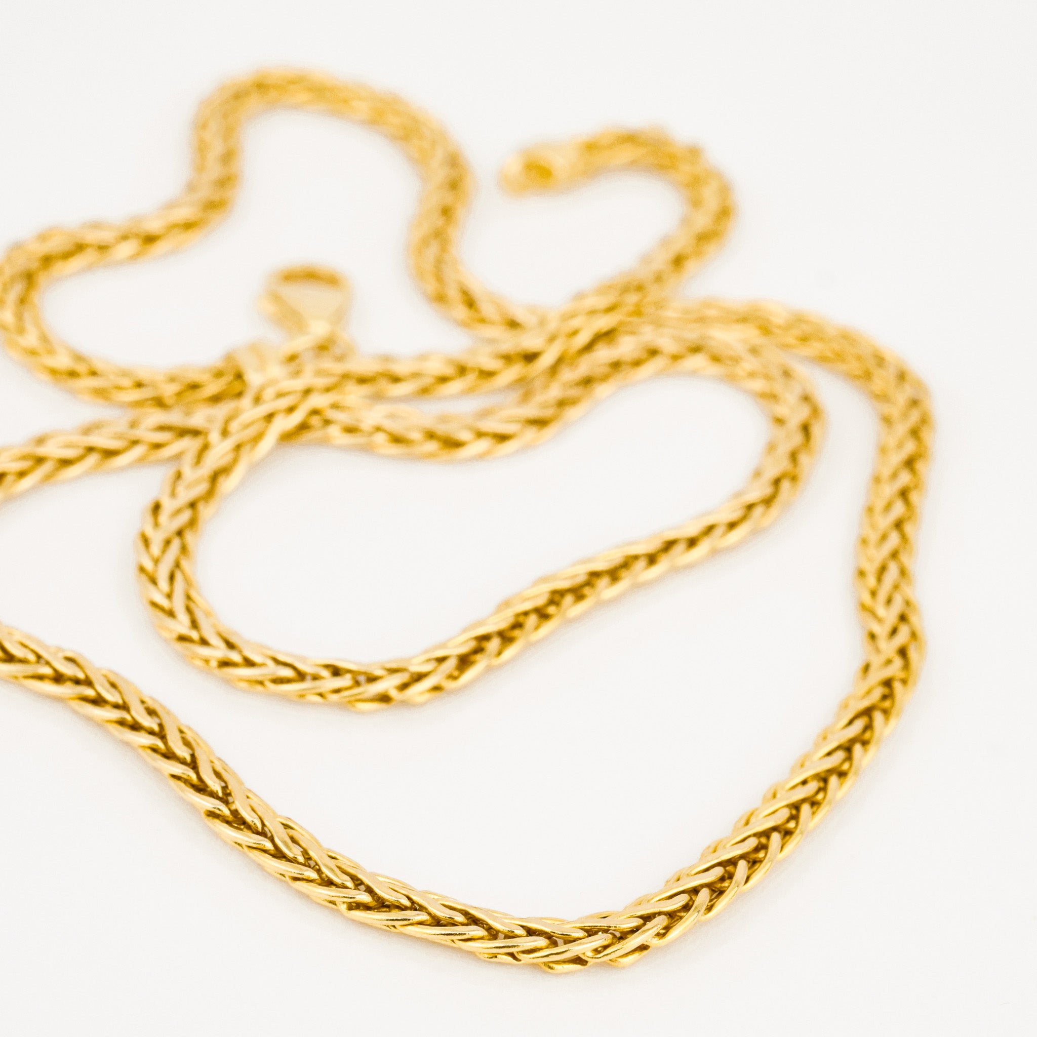 vintage 10k 18.5" Flat Wheat Link Necklace