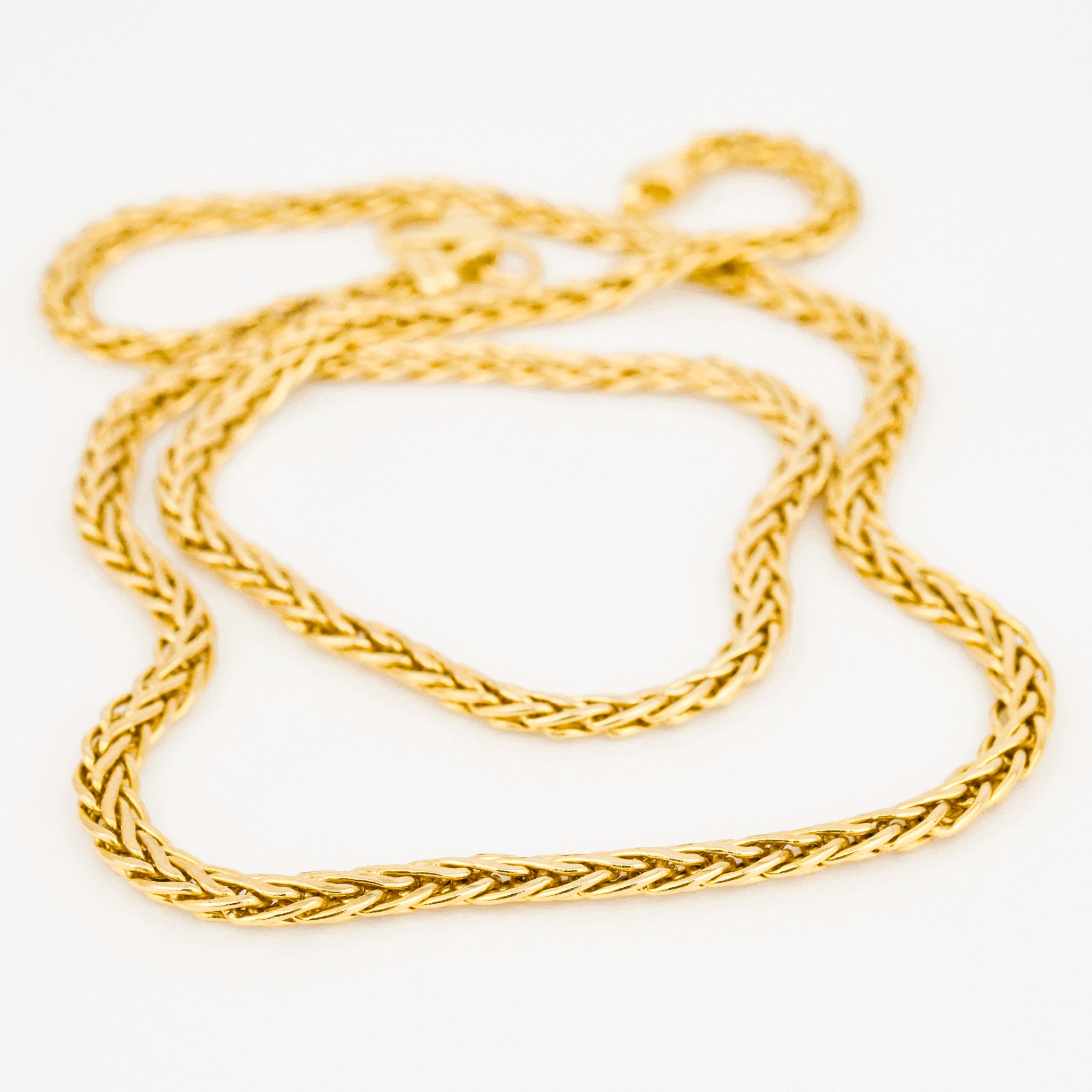 vintage 10k 18.5" Flat Wheat Link Necklace