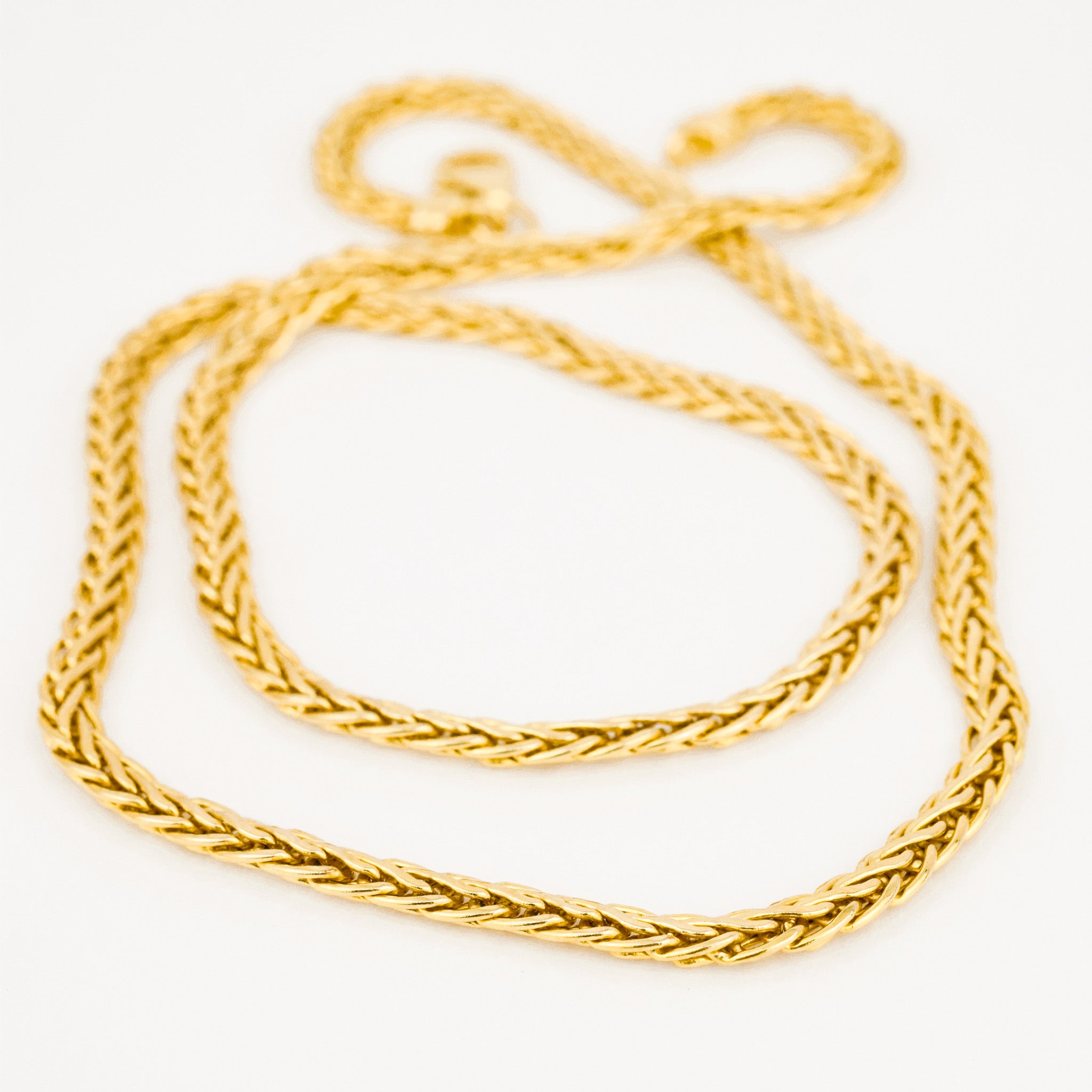 vintage 10k 18.5" Flat Wheat Link Necklace