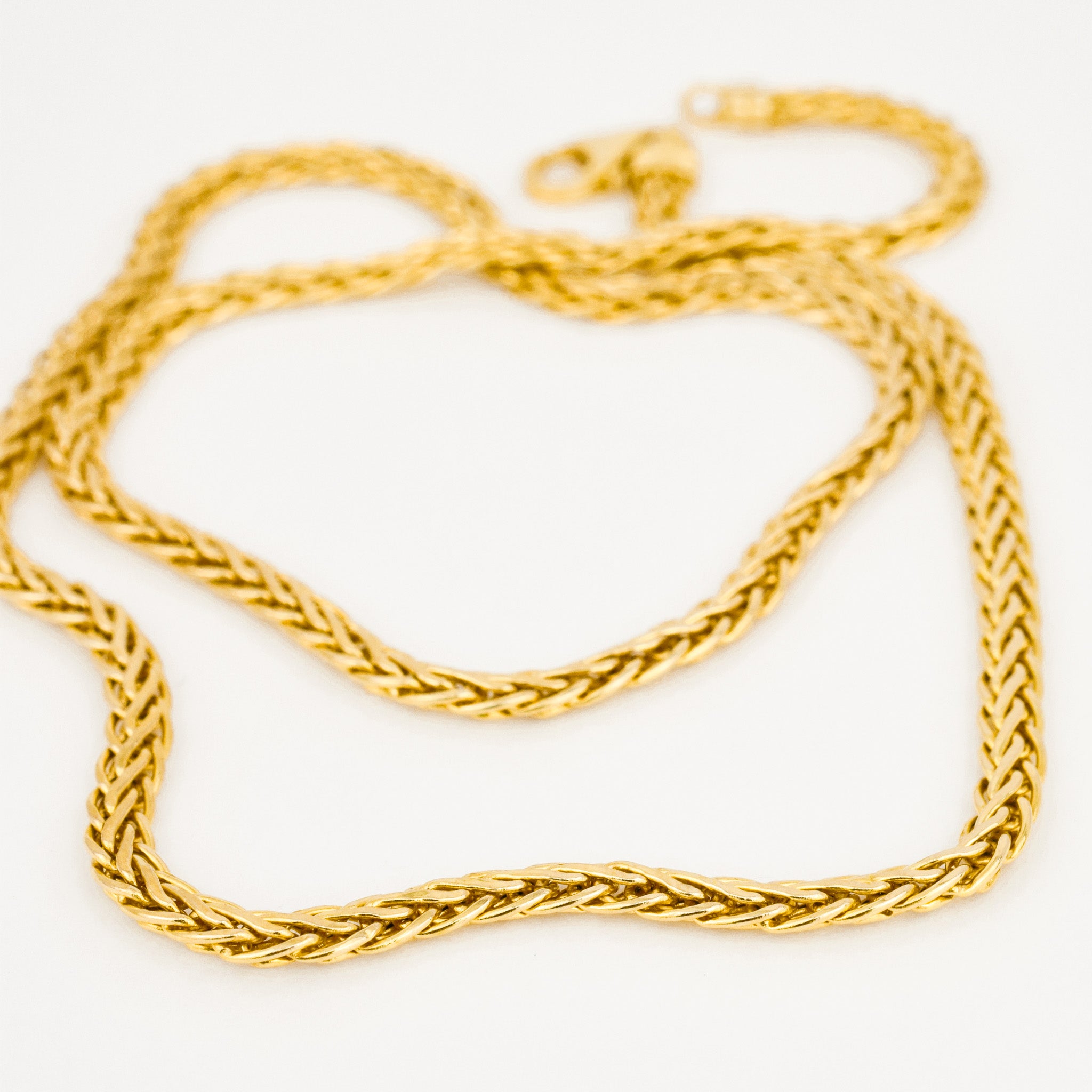 vintage 10k 18.5" Flat Wheat Link Necklace