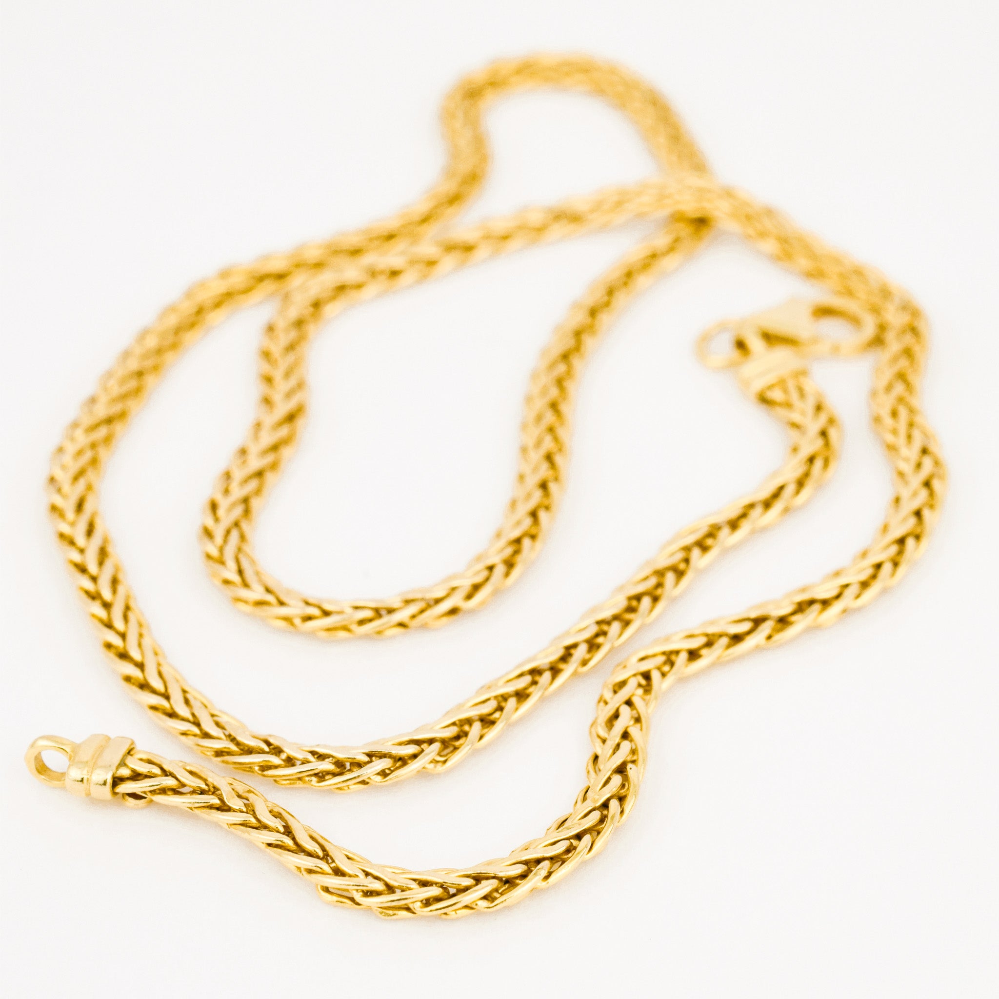 vintage 10k 18.5" Flat Wheat Link Necklace