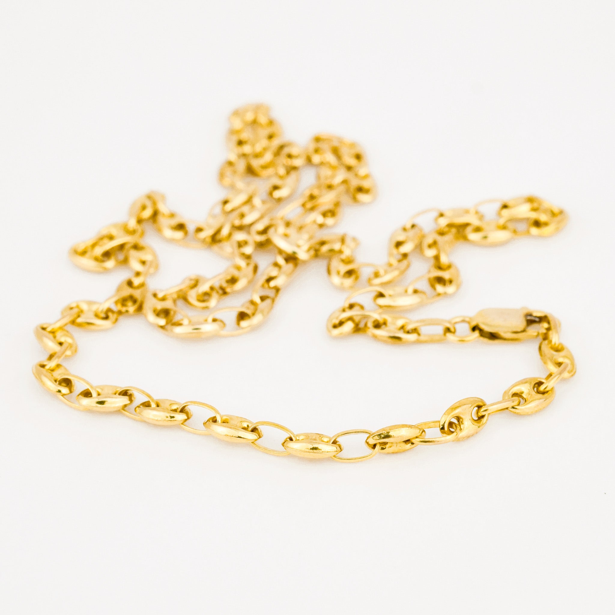 vintage 18.25" Puffy Mariner Link Necklace