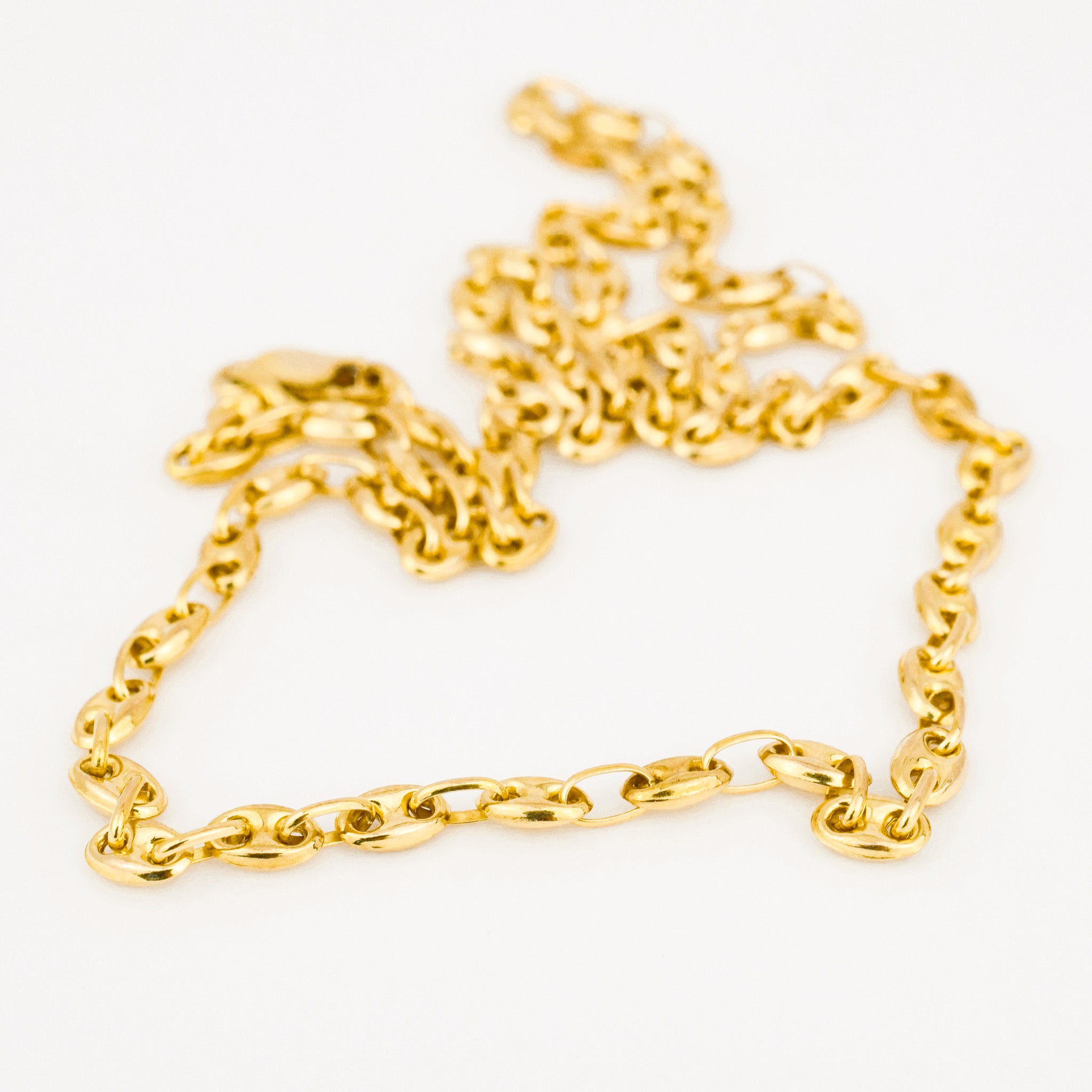 vintage 18.25" Puffy Mariner Link Necklace