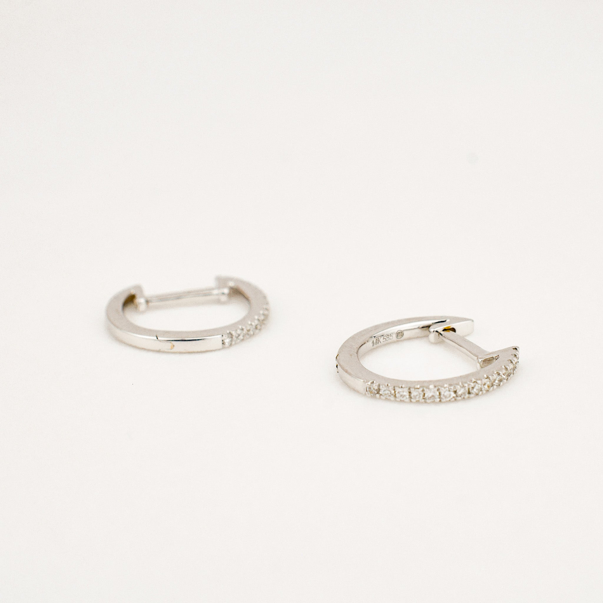 White Gold Diamond Huggies