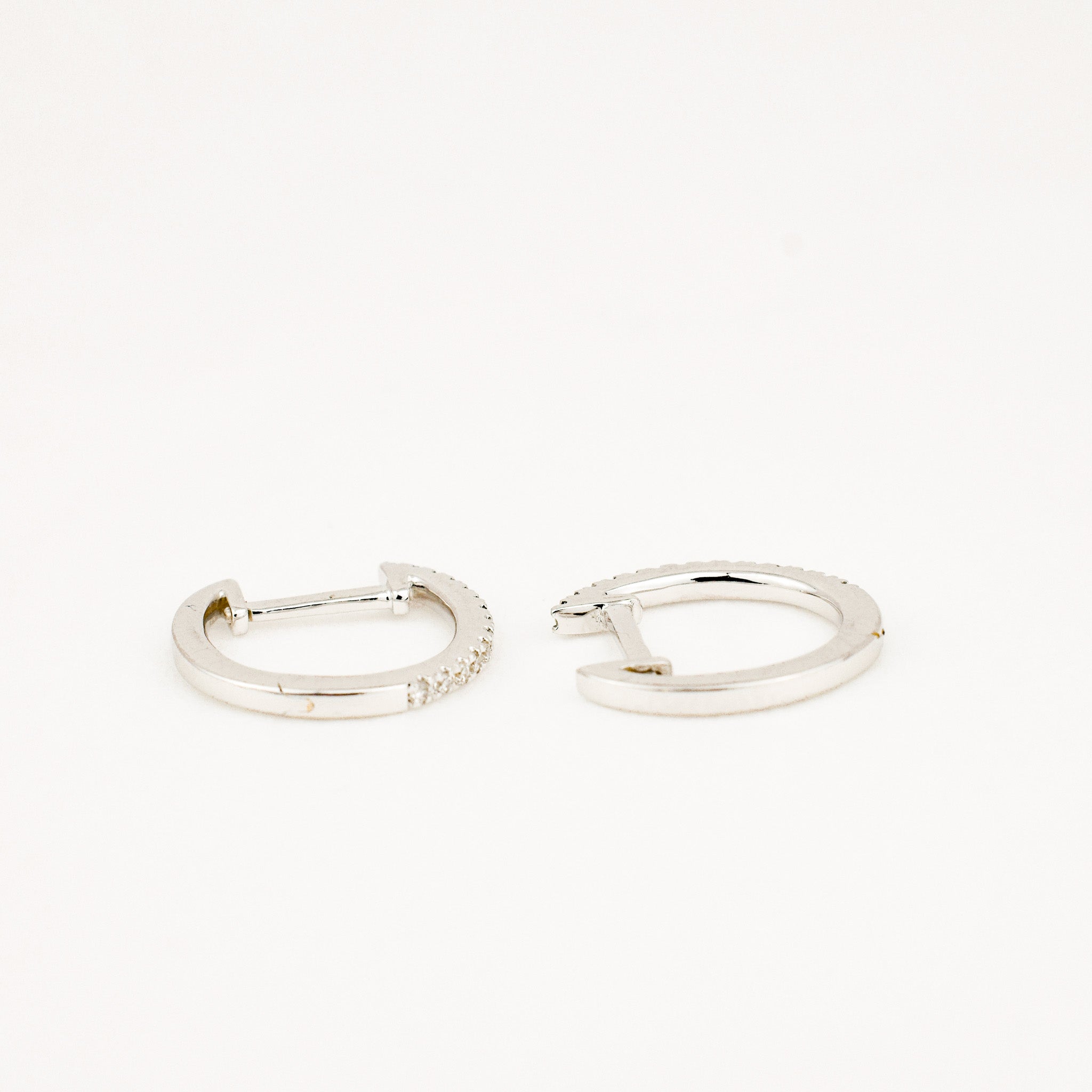 White Gold Diamond Huggies