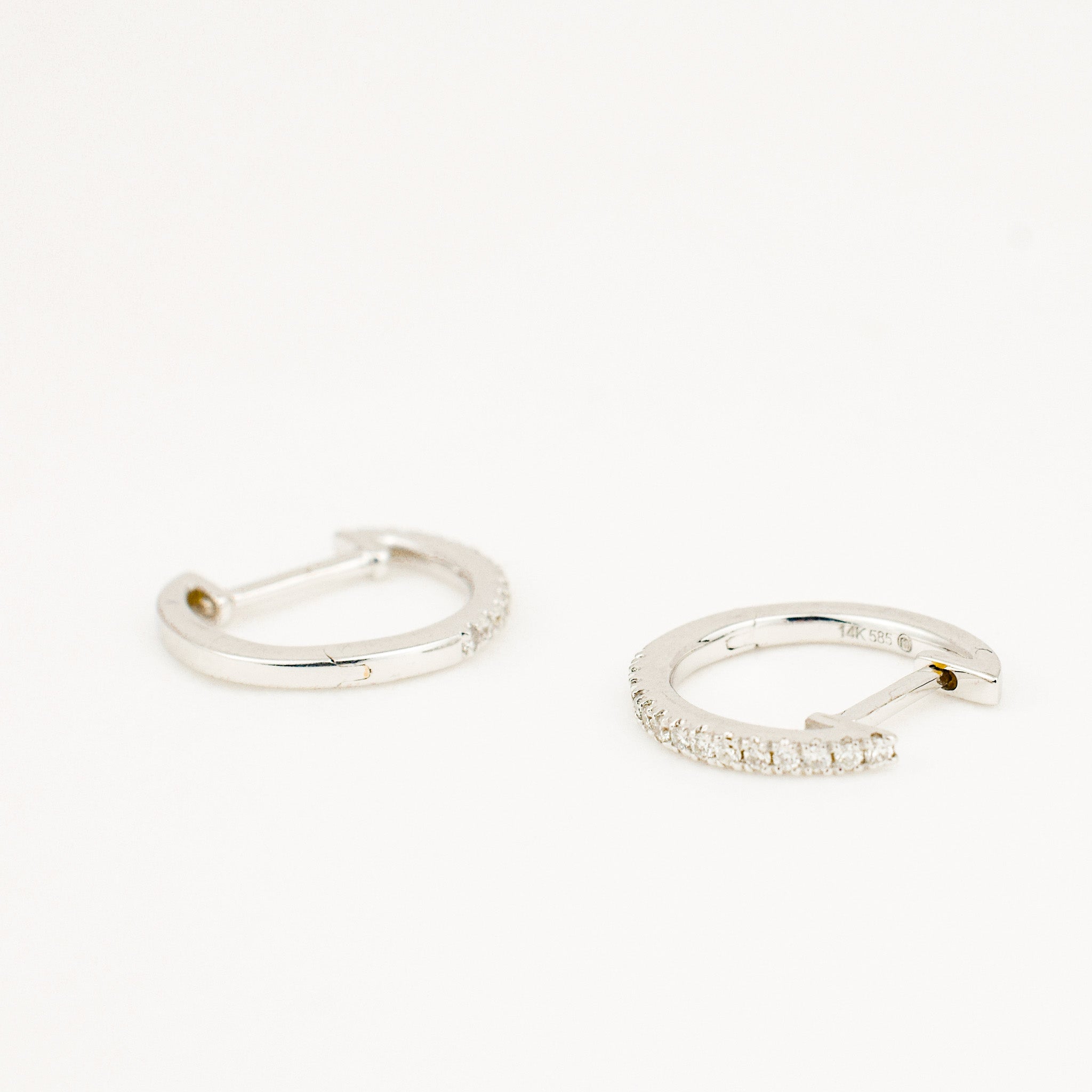 White Gold Diamond Huggies