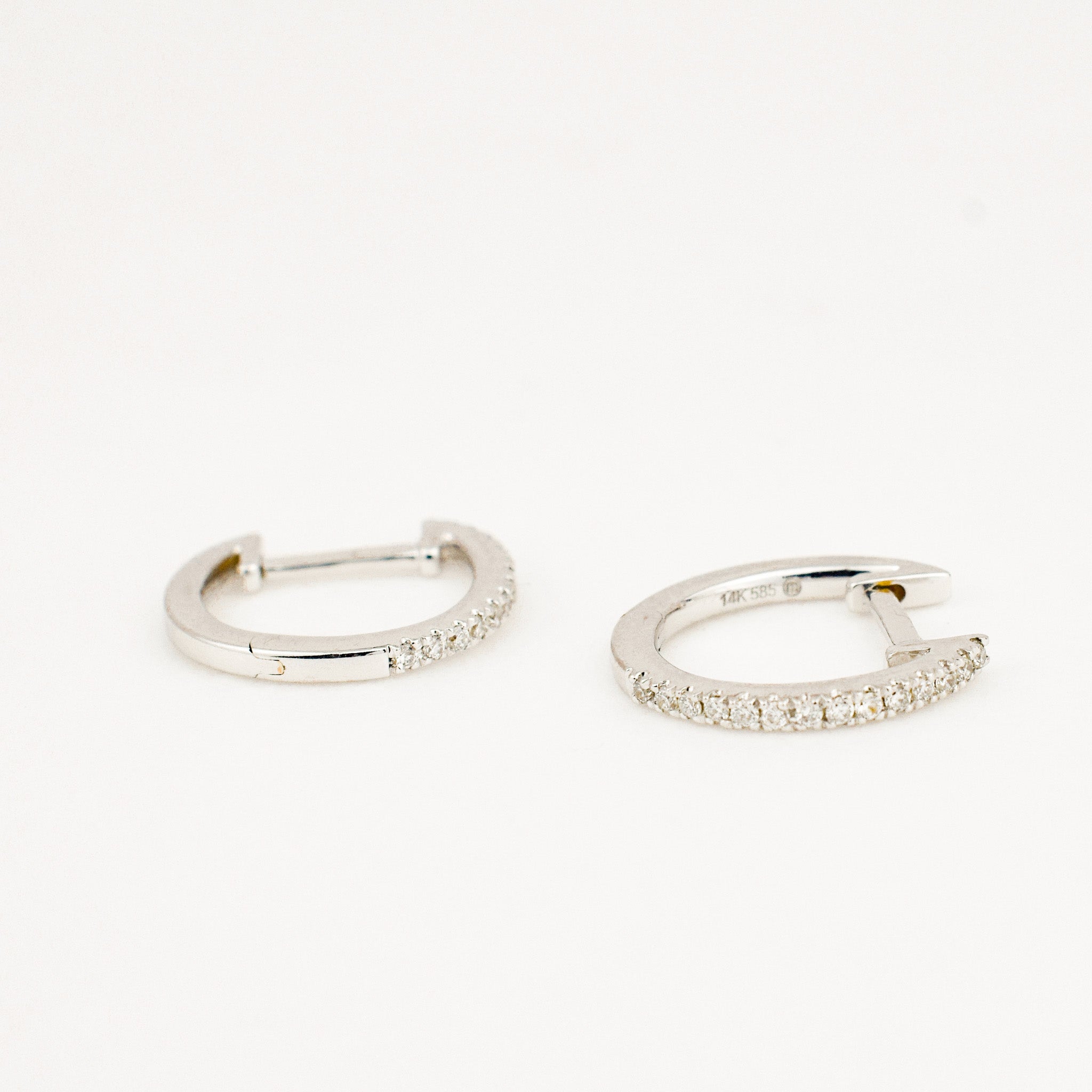 White Gold Diamond Huggies