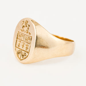 vintage gold family crest ring