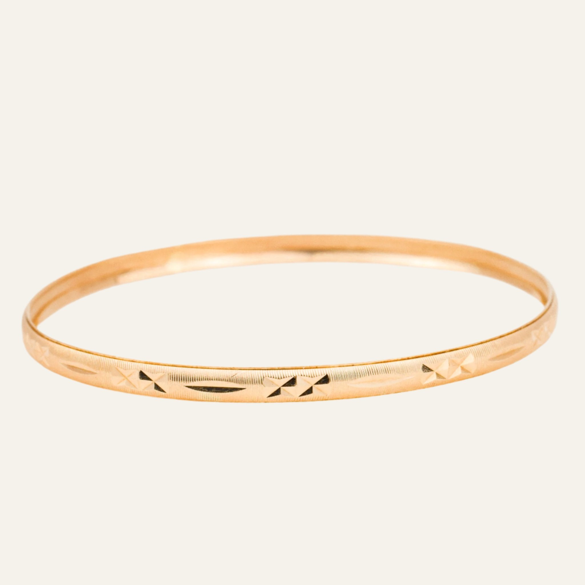 65.3 mm Etched Gold Bangle Bracelet