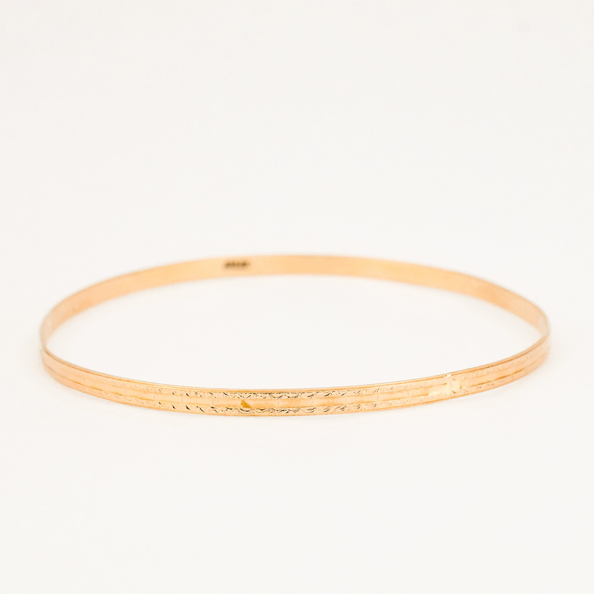64 mm Etched Gold Slim Bangle Bracelet