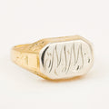 'MM' Two-Tone Gold Signet Ring