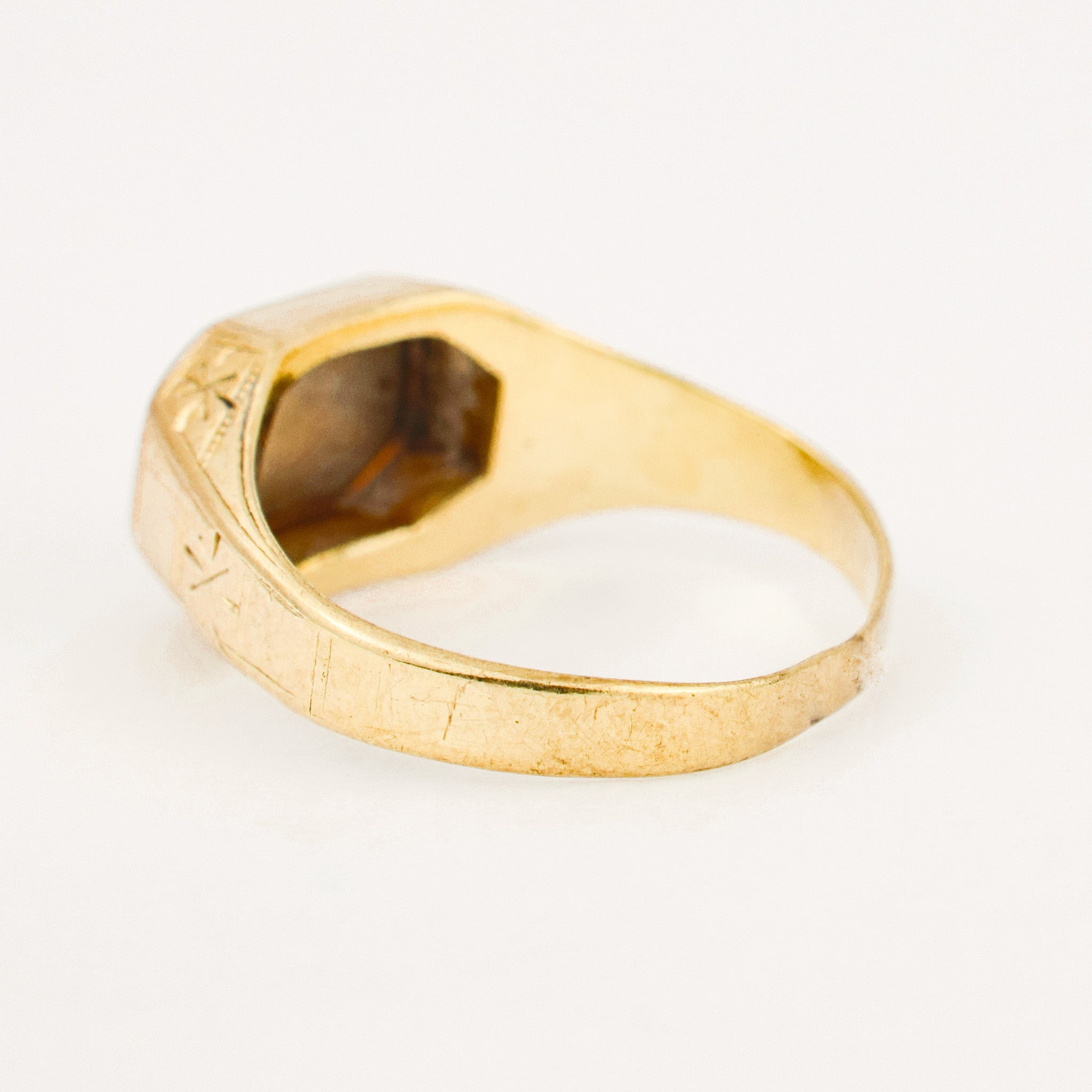 'MM' Two-Tone Gold Signet Ring