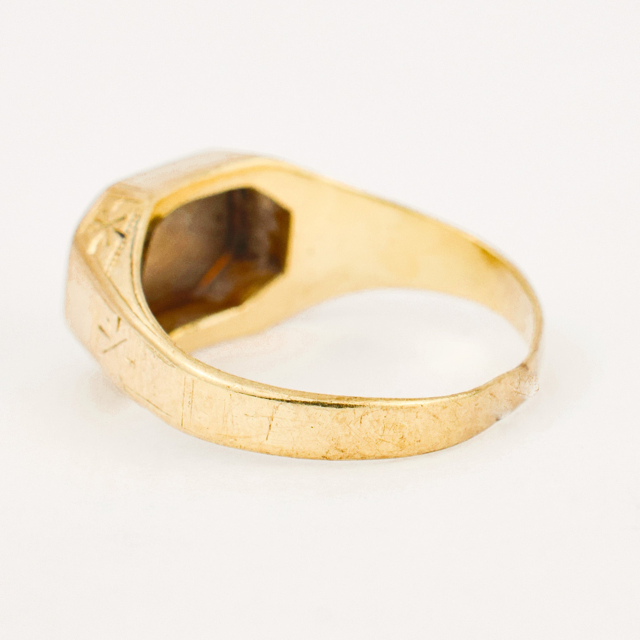 'MM' Two-Tone Gold Signet Ring
