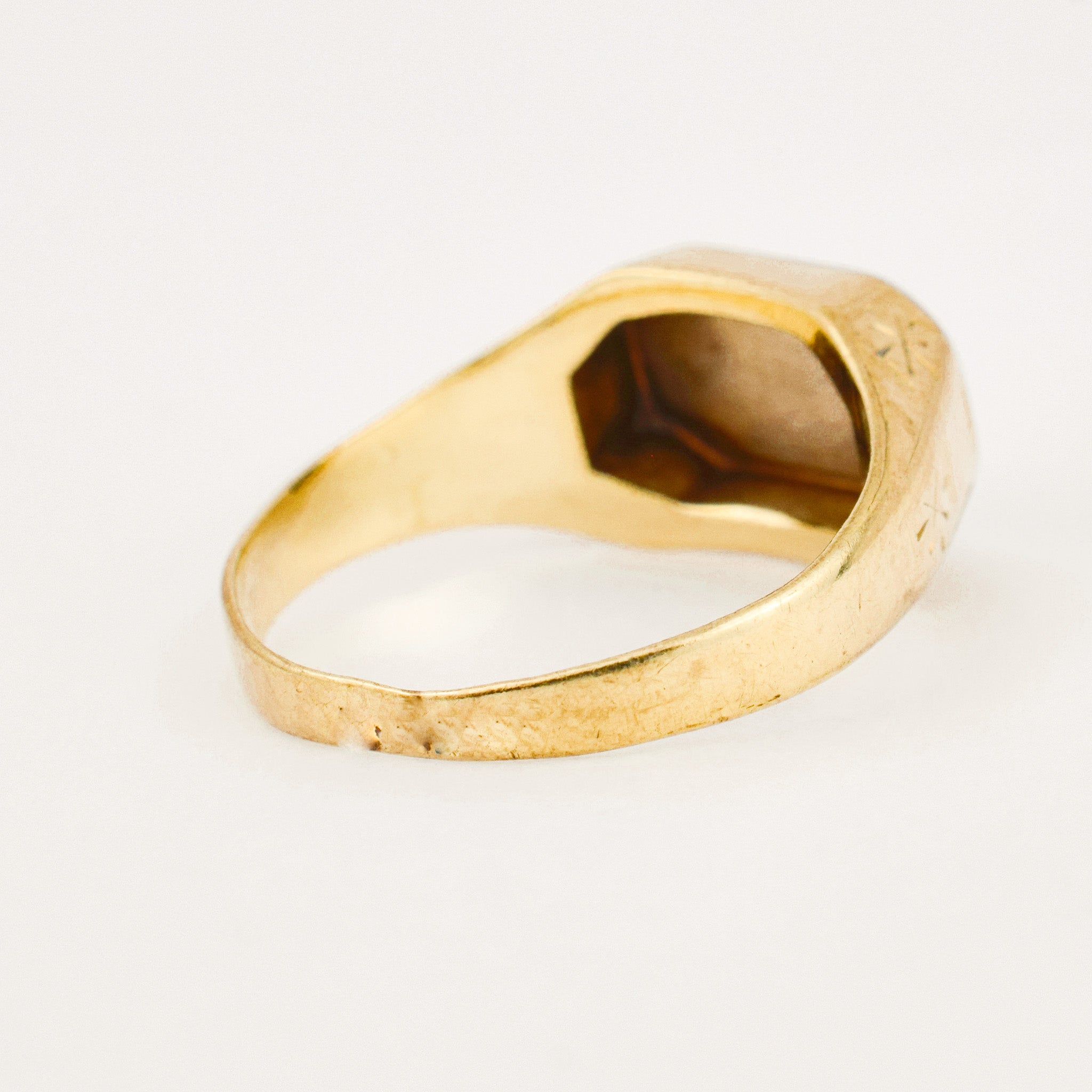 'MM' Two-Tone Gold Signet Ring