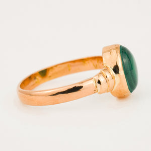 vintage 14k Bezel Set Malachite Ring