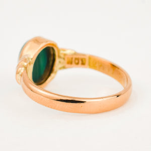 vintage 14k Bezel Set Malachite Ring