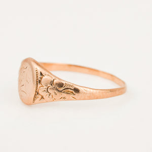 vintage gold 'L' Signet Ring