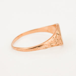 vintage gold 'L' Signet Ring