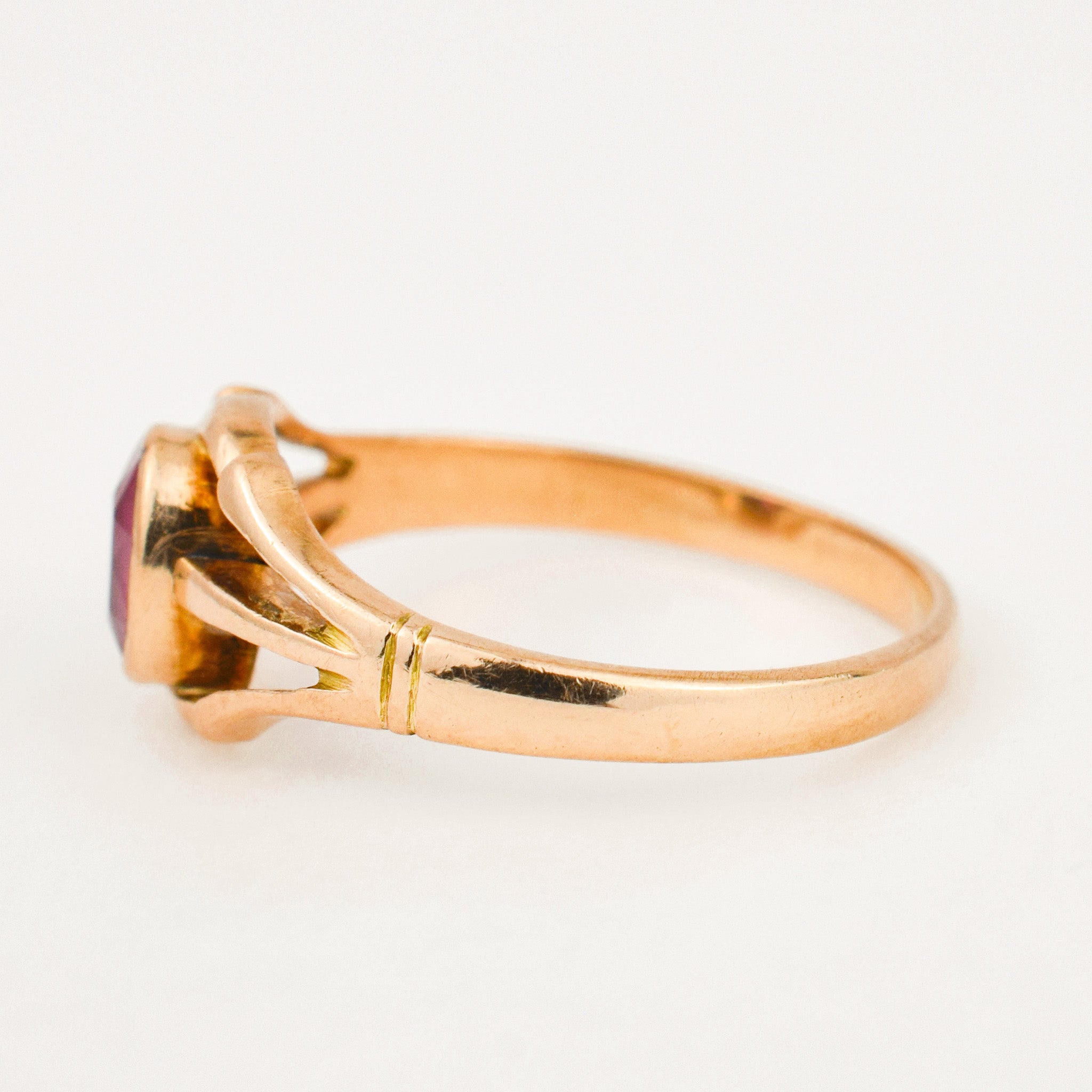 vintage gold synthetic ruby ring 